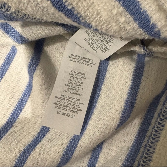 NWT, Aerie Striped Lace-Up Sweatshirt In Blue And White, Sz M - Picture 15 of 15